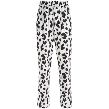 

2019 Hot Casual Elastic High Waist Milk Cow Print Pants Women 2018 Spring Straight Loose Fashion Trousers Pantalon Femme Pants