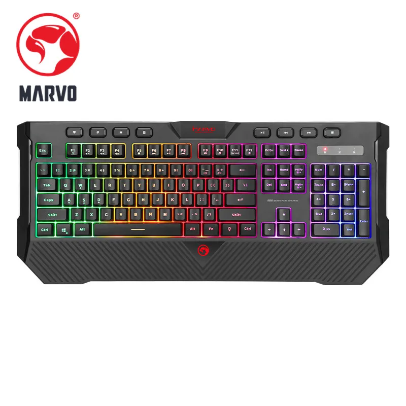 MARVO K656 мембранная игровая клавиатура 112 клавиш Радужная Подсветка USB Проводная