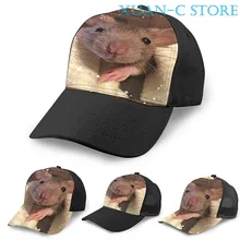 Баскетбольная Кепка крыс для мужчин и женщин, модная черная шляпа унисекс с принтом