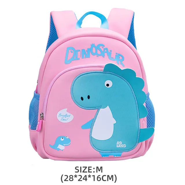 GREATOP New Children School Bags 3D Dinosaur Cartoon Kids Bag Cute Toddler School Boys Backpack Kindergarten Mochila Infantil C-Pink-M