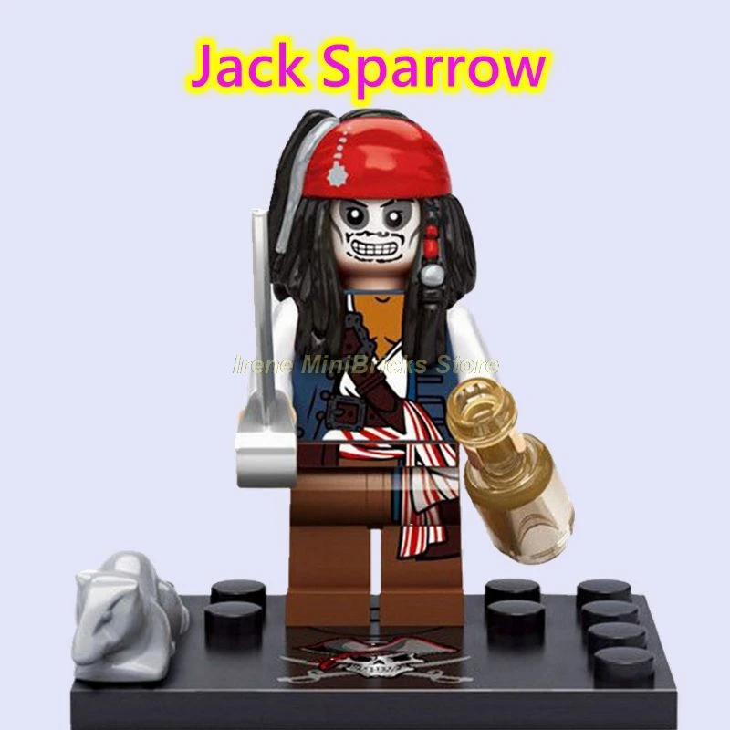 Пираты Карибский Капитан Джек Воробей Карина Русалка барбосса Сантос Дэви Джонс строительные блоки игрушки для детей - Цвет: Jack Sparrow