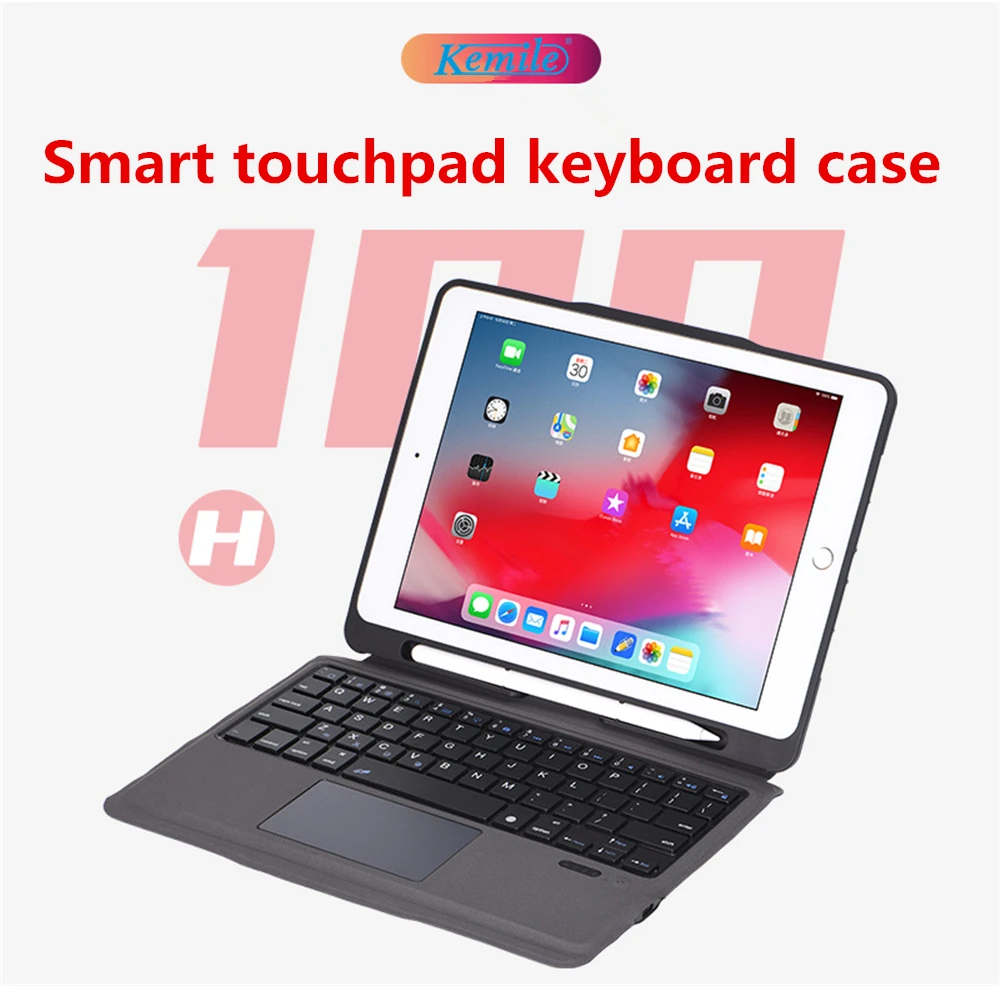 Чехол для iPad 7th 10 2 2019 чехол с тачпадом и клавиатурой держателем карандашом
