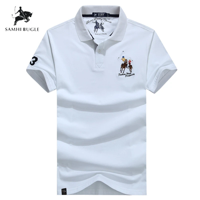 Samuel Gama de Humildad SAMHI BUGLE Top motecotton Polo hombres moda verano transpirable Polos Para  Hombre 3D bordado manga corta hombres Polo camisa|Polo| - AliExpress