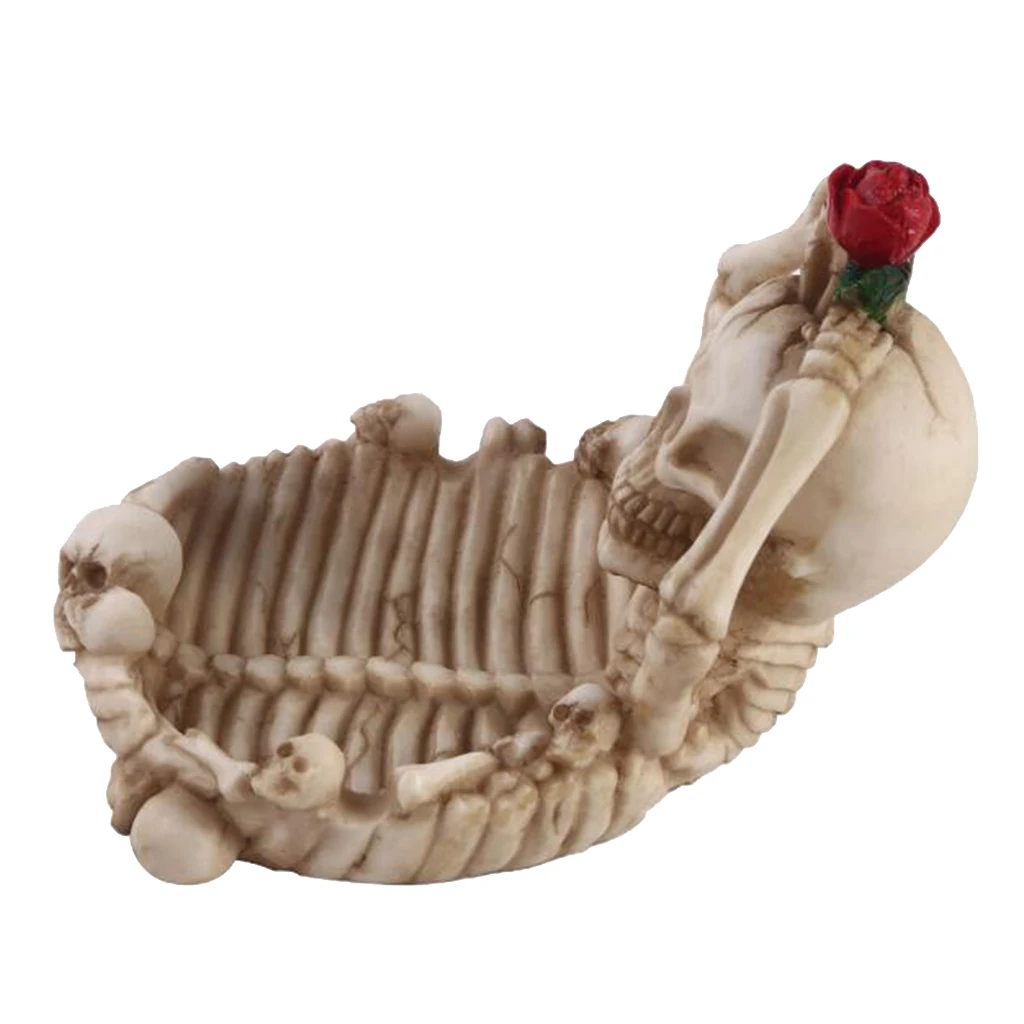 Reallistic Resin Human Skull Bone Shaped Ashtray