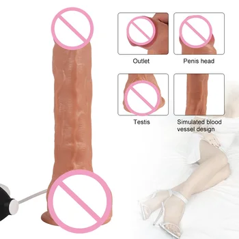 Ejaculating Dildo Realistic Artificial Penis Erotic Big Dick Lesbian Clitoris Stimulator Female Masturbator Sex Toys For Women 5