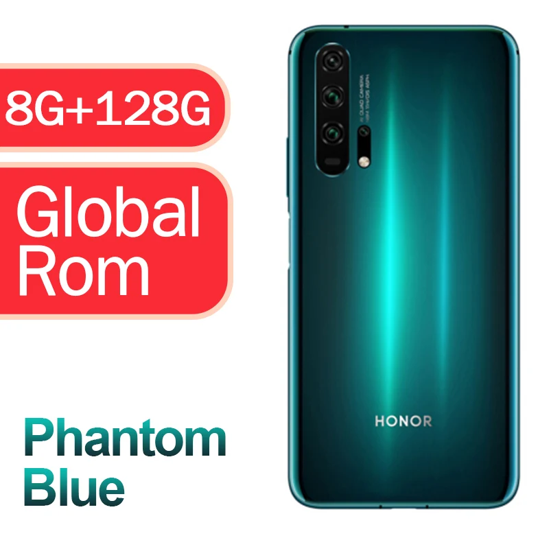 Honor 20 Pro, телефон Kirin 980, Android 9,0, 6,26 дюймов, ips, 2340X1080, 8 Гб ram, 256 ГБ rom, МП, huella dactilar, NFC - Цвет: 8G 128G Phantom Blue