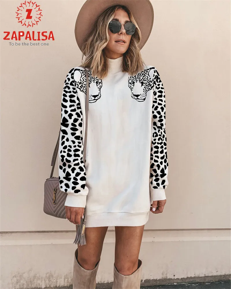 Женская толстовка с узким горлом ZAPALISA однотонный пуловер средней длины