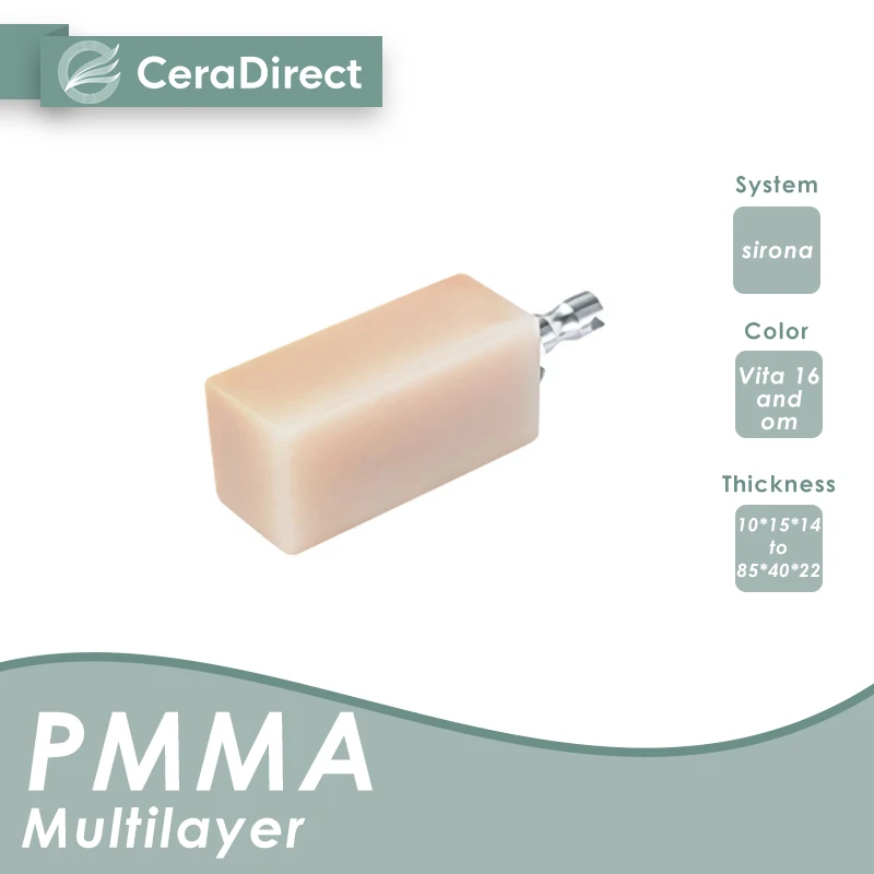 

Ceradirect Multilayer PMMA Block—Sirona System- (40/19) (1 Pieces)——for dental lab CAD/CAM