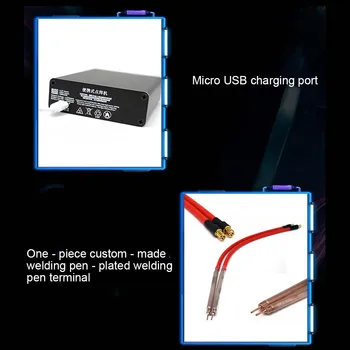 

DIY Spot Welding Machine w/ Quick-release Pens uses gold-plate terminal Spot Welding Machine Built-in 2 high rate power battery