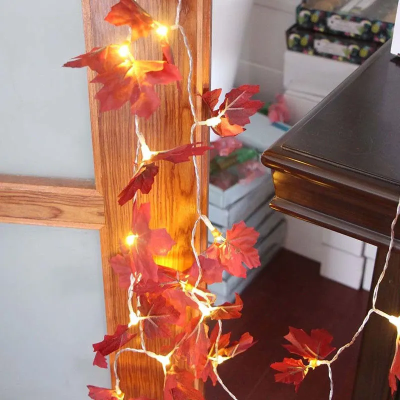 Светодиоды кленовый лист фея StringLight Осенняя гирлянда лампа Осенняя Свадебная вечеринка Декор CLH@ 8
