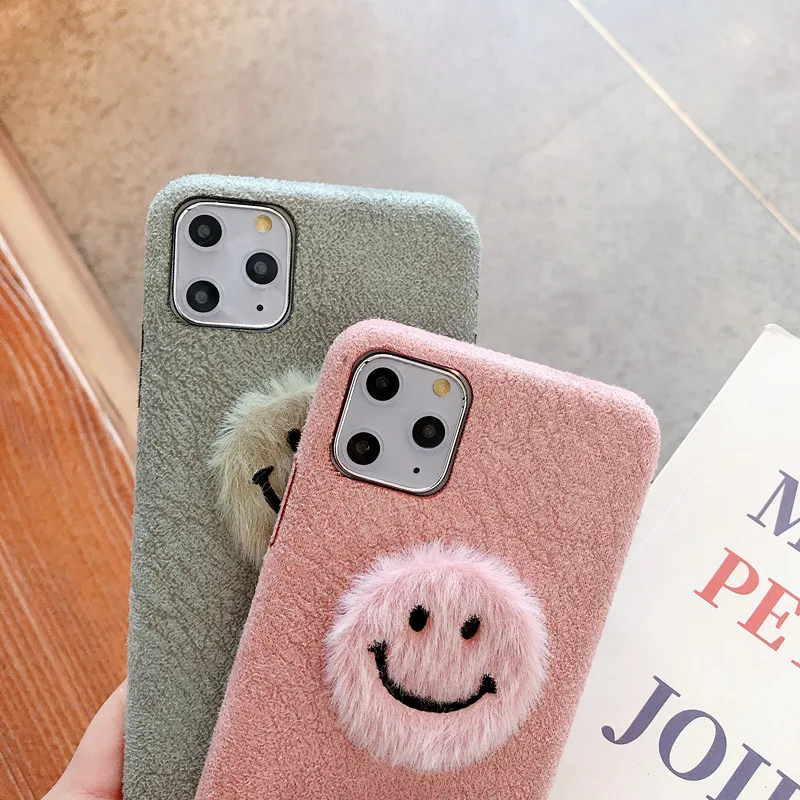 Улыбка матовая плюшевый чехол для iPhone 11 Pro Max чехол мягкий силиконовый ударопрочный чехол для iPhone 11 X XR XS макс 7 8 6 6S плюс Coque