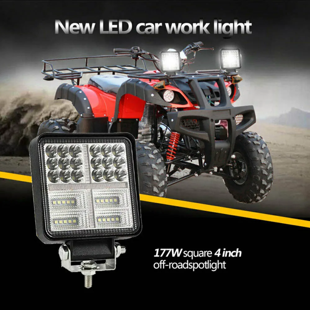 

177W 4 Inch 39 LEDs Work Light Bar Flood Spot Beam Offroad SUV Driving Fog Lamp Die-Cast Aluminum Alloy Casing DC 12-24V