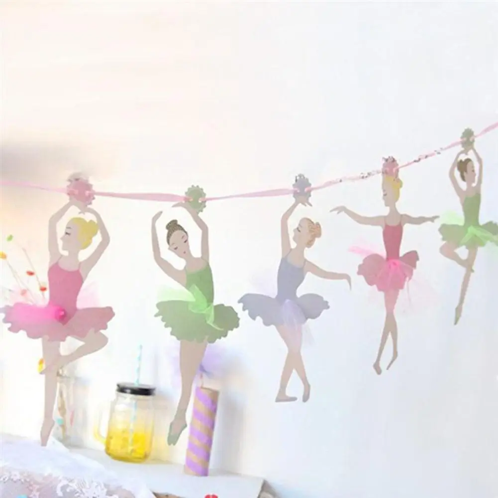 

Lovely Dancing Ballet Girl Banner Hanging Bunting Kindergarten Party Decoration