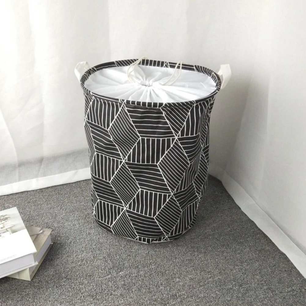 Black Pattern Складная корзина для белья грязная одежда для хранения игрушек сумка-мешок органайзер для мелочей - Цвет: Black Pattern