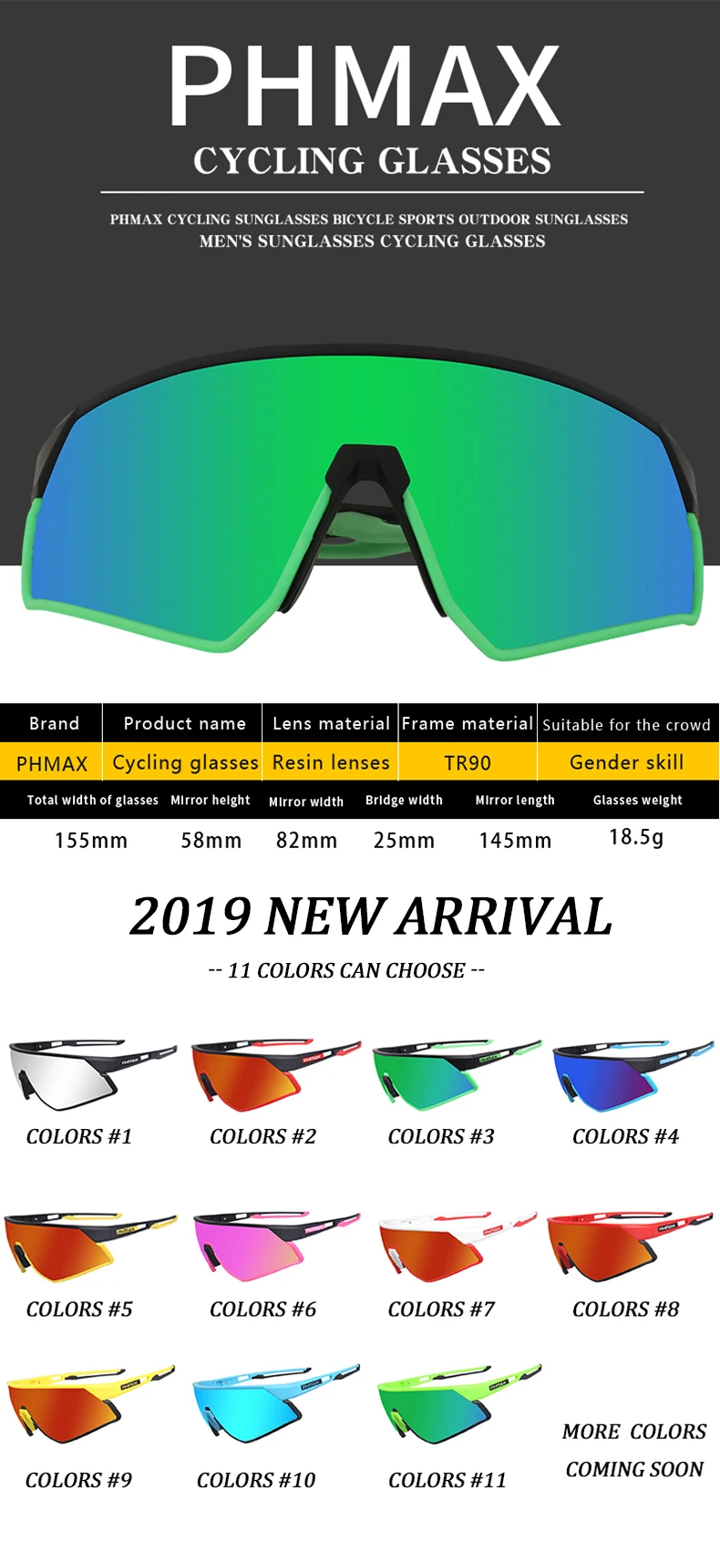 PHMAX Ultralight Polarized Cycling Sun Glasses 11 Color Outdoor Sports Bicycle Glasses Men Women Bike Sunglasses Goggles Eyewear