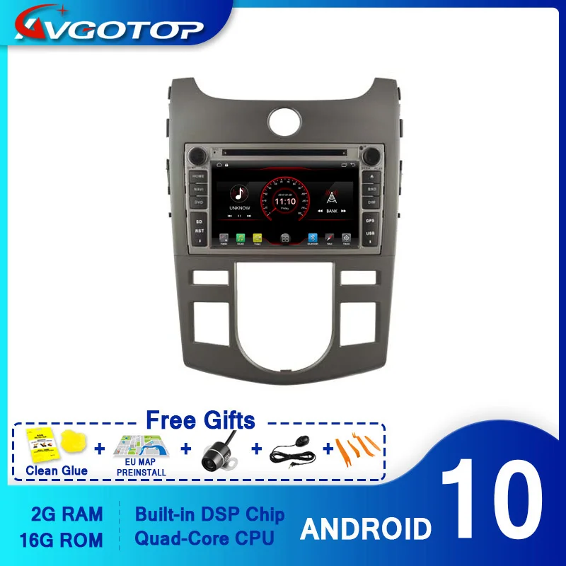 AVGOTOP Android 10 WINCE Bluetooth GPS автомобильный Радио dvd плеер для KIA FORTE CERATO KOUP 2008 2011 2G 16G MP4