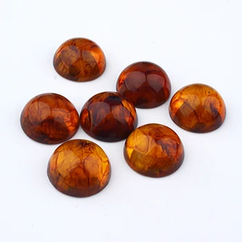 

10pcs 18mm Amber Color Round Glass Cabochon Demo Flat Back Earring Base Findings Diy Craft Ring Settings Jewelry Bead Make F144