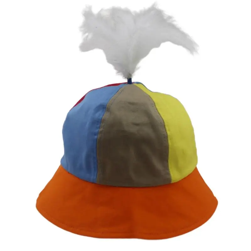 Orange Brim 5 Детская Пасхальная шапочка для косплея из хлопка со съемным пером Волан забавная Двусторонняя шляпа рыбака вечерние реквизиты - Цвет: Orange Brim 5