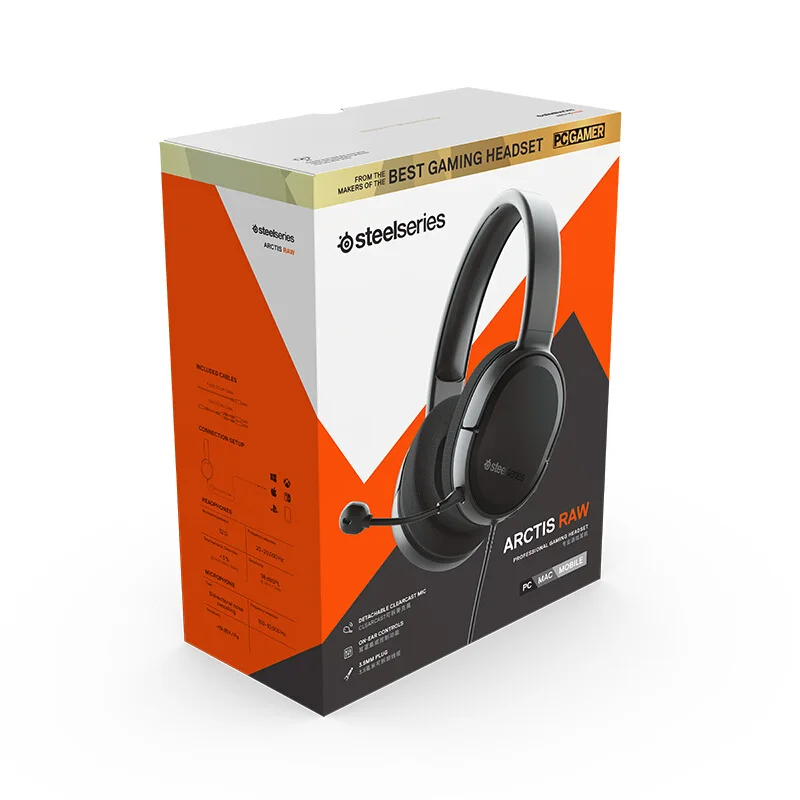 SteelSeries Arctis Raw computer 7,1, наушники, гарнитура для электронных видов спорта, игровые наушники для мобильного телефона, усиленное снижение уровня шума, CF