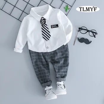 

New Fashion Baby Boy 2 pcs/set Little Gentleman shirt and pants Spring wear 20200314-1