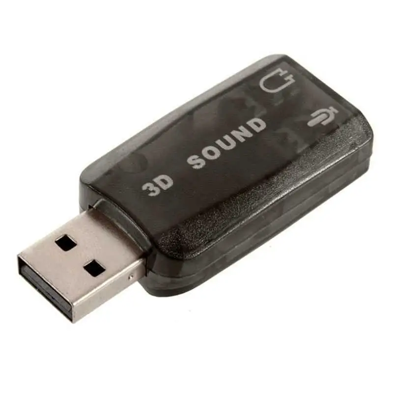 OcioDual tarjeta de Sound внешний USB 3D звук 5,1 аудио для ПК ноутбука виртуальный DJ черный 3,5 мм разъем для наушников стерео карта 2,0