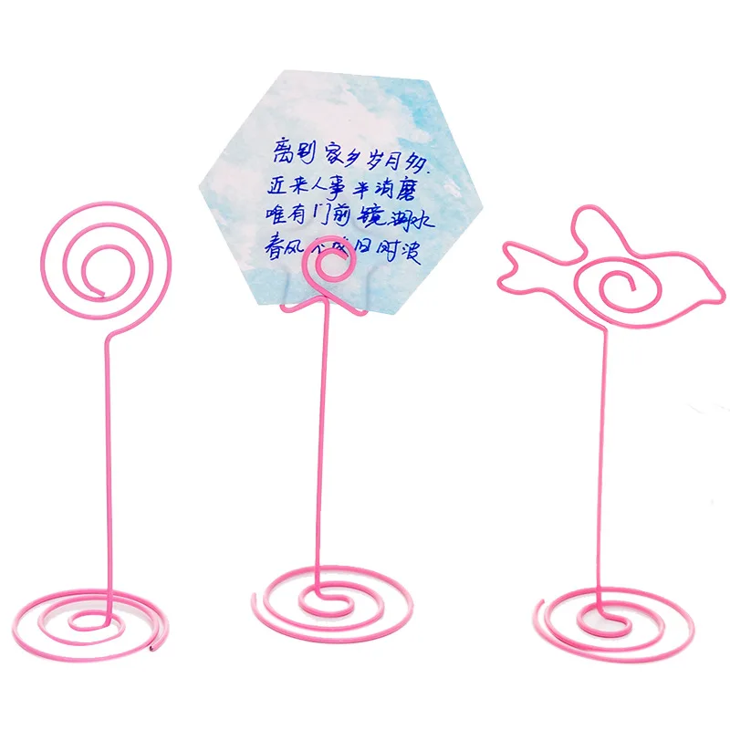 5 шт. милые металлические зажимы для записей бумажные Мультяшные розовые круглые