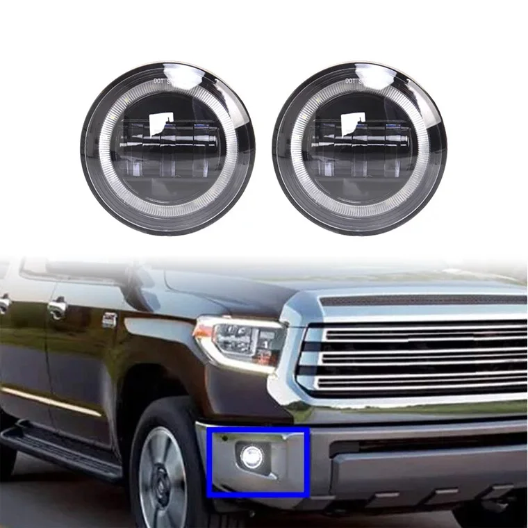 2x круглый светодиодный туман светильник с DRL для 2005 2006-2011 Tacoma/ 2004-2006 Solara/ 2007-2013