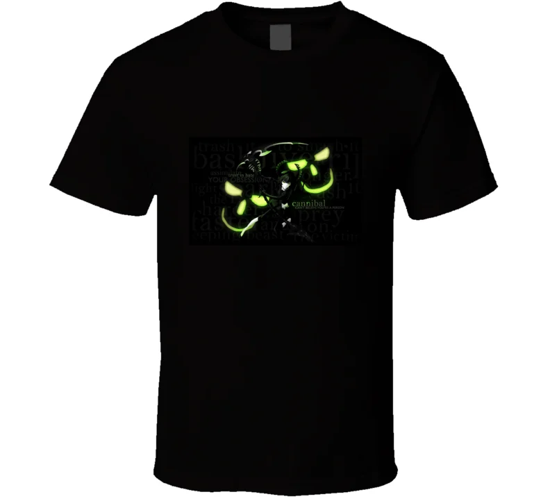 Men t-shirt Black Rock Shooter Cannibal Anime Girl T Shirt tshirt Women t shirt | Мужская одежда
