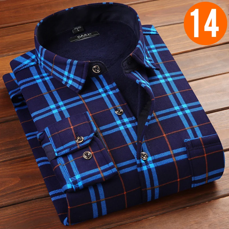 GAAJ осень зима флисовая Мужская рубашка Harajuku одежда в гавайском стиле мужская рубашка уличная Homme рубашки на пуговицах модный бренд 874B1 - Цвет: DB-NB522