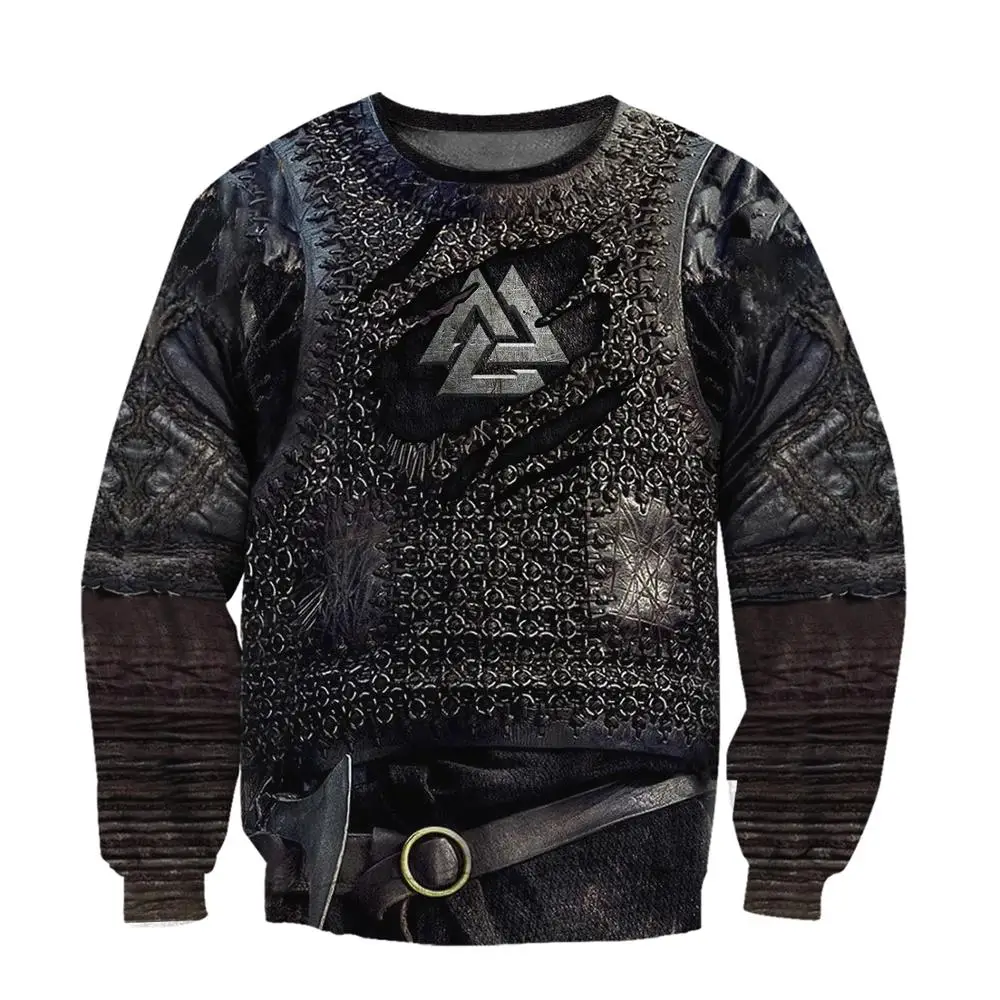 Armor Tattoo Valknut 3D Printed Men hoodies Harajuku Fashion Sweatshirt Cosplay costume Unisex Casual jacket Zip Hoodie WJ003