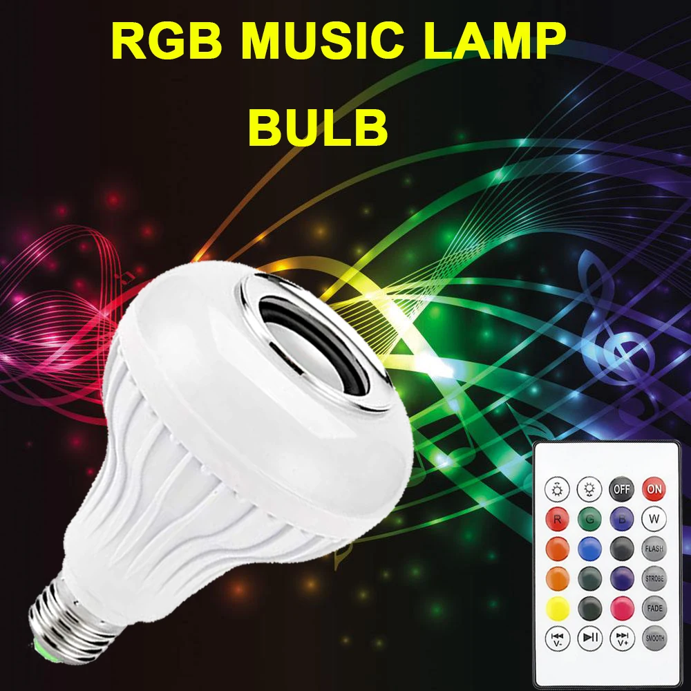 2 шт. E27 умный беспроводной Bluetooth динамик музыка воспроизведение светодиодный RGB музыкальная лампочка красочный Диммируемый Светильник для праздника