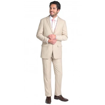 

Costume Homme Terno Masculino Tuxedos Slim Fit Men Suits Latest Design Beige Wedding Suits for Men 3 Pieces (Jacket+Pants)