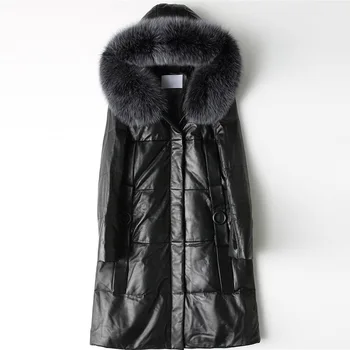 

Sold not 】 winter sheepskin leather leather female coat fox fur coats straight T han edition coat