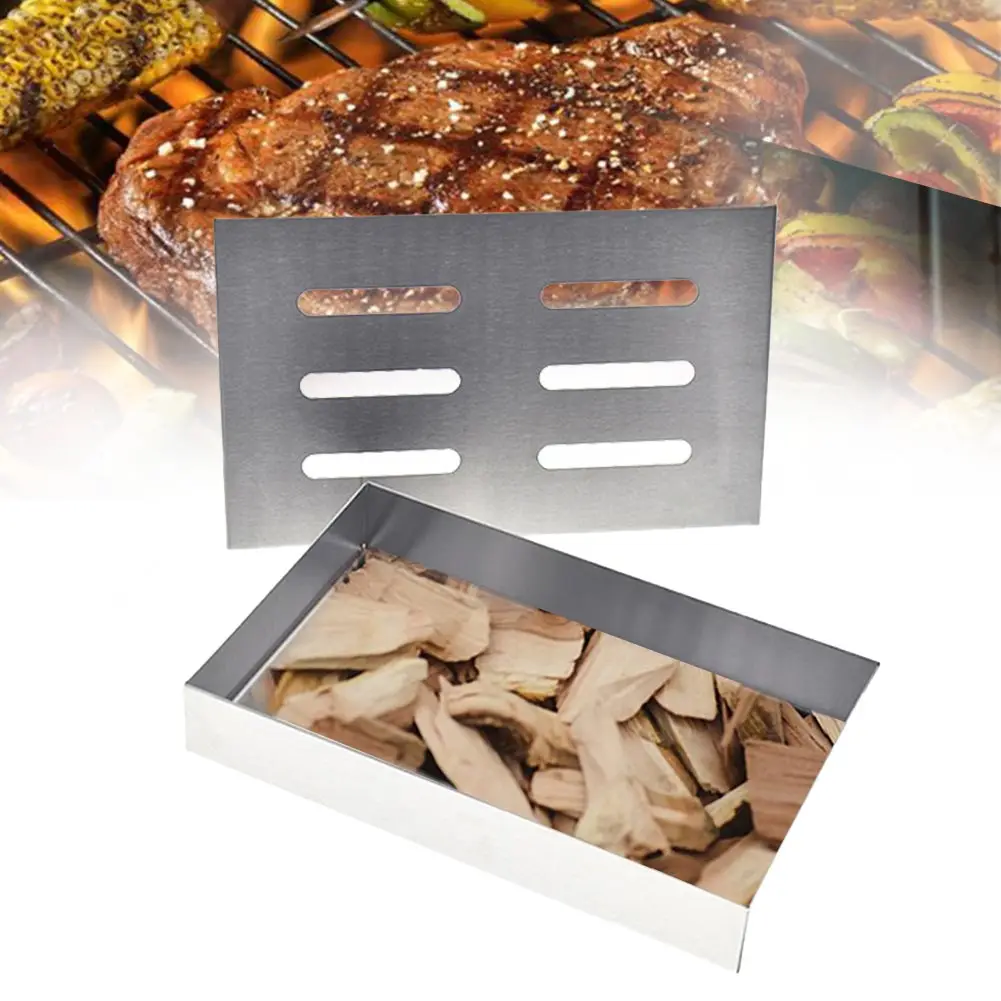 Outdoor Activities Cooking Useful BBQ Accessories Barbecue Smoker Box Portable Meat Bacon Large Supplies Durable Stainless Steel