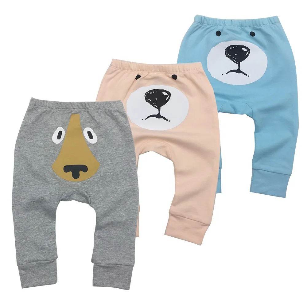 

new Autumn Winter Kids Toddler Baby Boy Girl Harem Long Pants Trousers Cartoon Bear Warm Elastic Bottoms Sweatpants