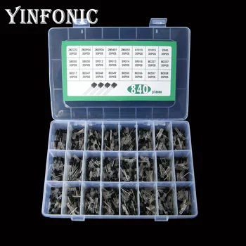

24values x35pcs 840pcs total NPN PNP DIP transistor kit box 2N2222 C1815 BC547 S8050 2N3904 BC337 S9015 2N3906 S9014 A1015 BC550