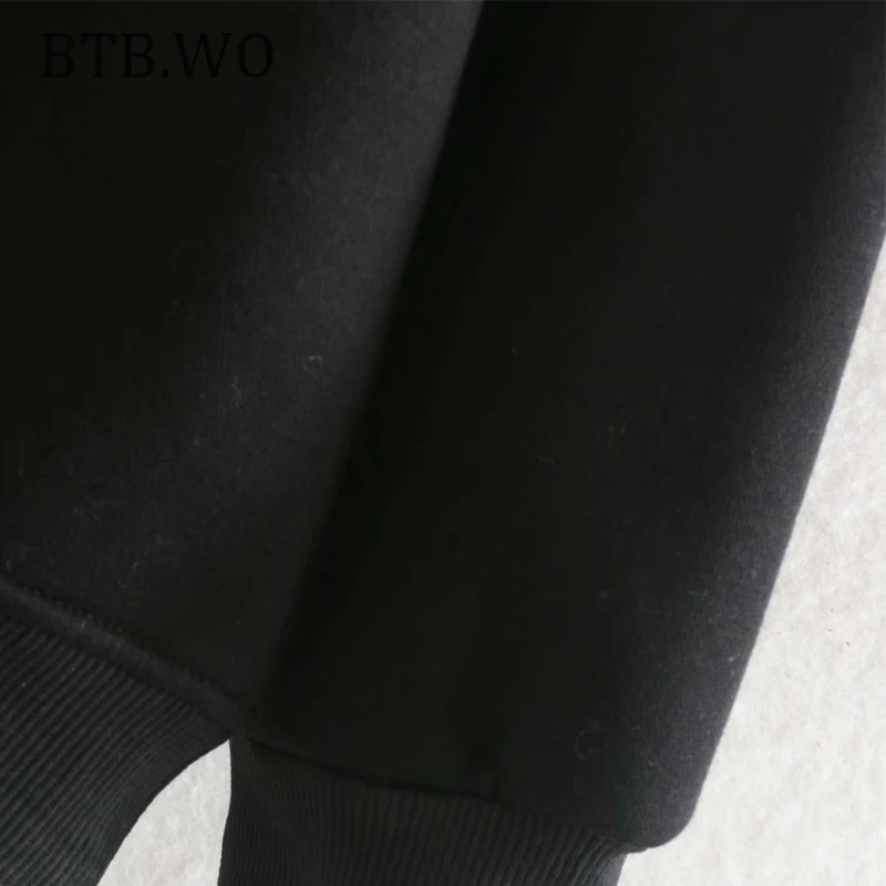 BTB.WO, женская одежда, осенние толстовки, женская уличная одежда, принт с персонажами, хип-хоп, большие размеры, с капюшоном, женские толстовки, пуловер