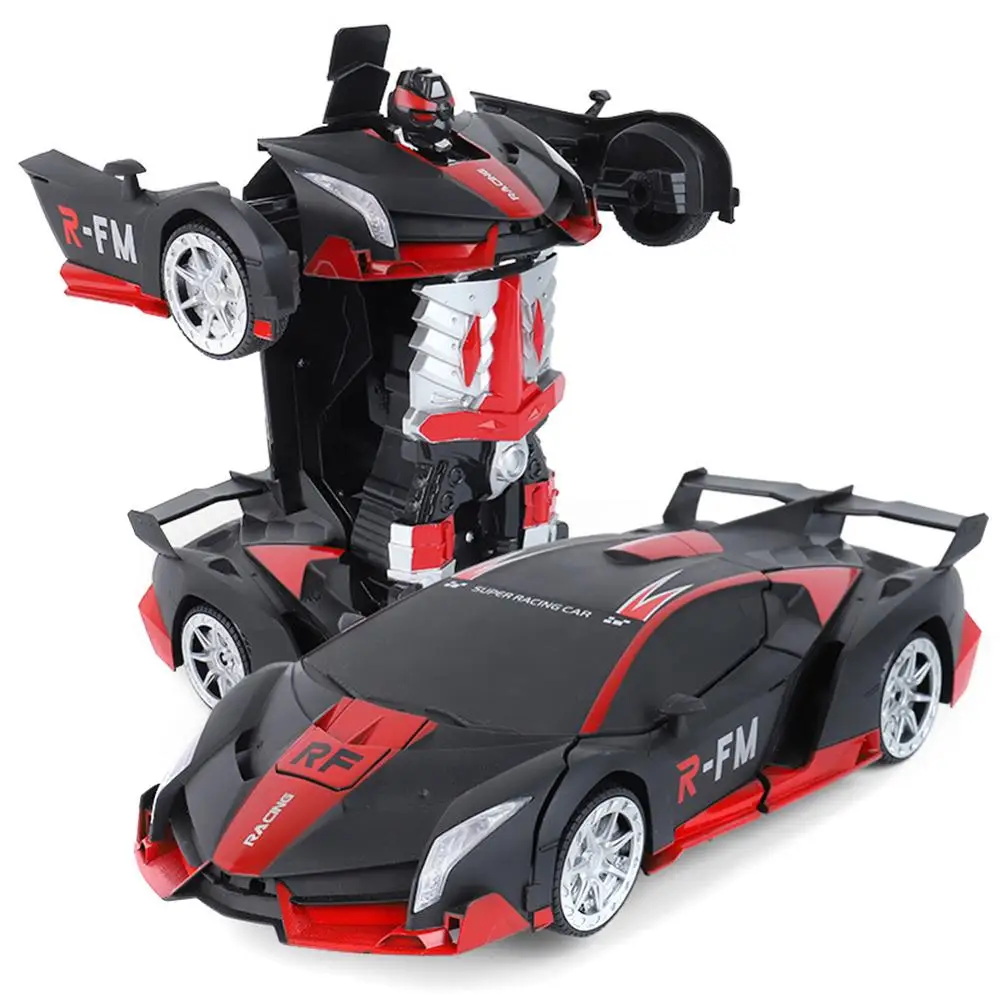 Rc Transformer 2 In 1 RC Car Driving Sports Cars Drive Transformation Robots Models Remote Control Car RC Fighting Toy Gift - Цвет: A Red