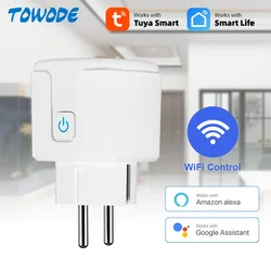 TOWODE – prise de courant intelligente WIFI, contrôle avec application Tuya, fonction de synchronisation, 16a, fonctionne avec Alexa et Google 