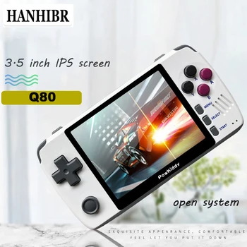 

HANHIBR q80 Retro video Game Console Handset 3.5 "IPS Screen Built-in 1000+Games Open System PS1 Simulator 16G Memory NEW games