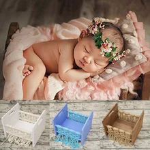 Фон для фотосъемки новорожденных кровать детская кроватка Домашний Деревянный Маленький Ретро Тканые веревки детский студийный позирующий диван