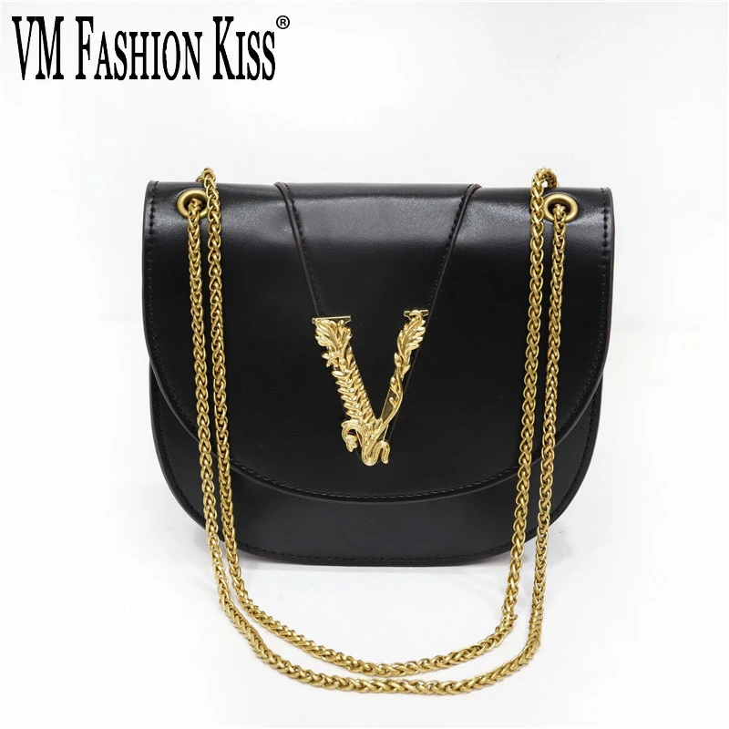 2020 Semicircle Messenger Bags Metal V Buckle Famous Designer High Quality Women Purse And Handbags Louis Half Moon Shoulder Bag