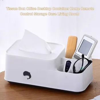 

Remote Control Decorative Portable Tissue Box Space Saving Storage Case Desktop Container Organizers Multifunctional Living Room