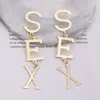 2022 New English Alphabet SEX Long Drop Earring for Women Paint Gold Color Metal Statement Party Wedding Jewelry Accessories ► Photo 2/6