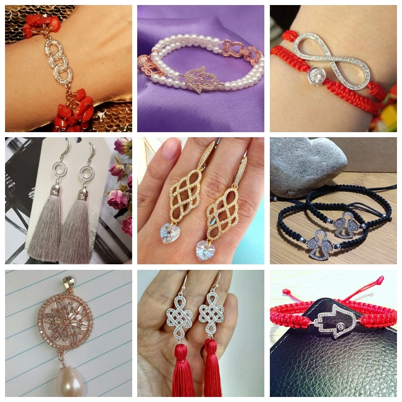 Материалы для изготовления украшений Блестящий Цирконий коннекторы с