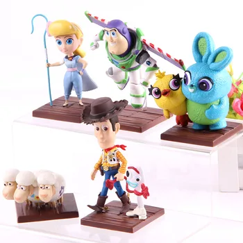 

Toy Story 4 Figure Buzz Lightyear Billy Goat Forky Gruff Ducky Bunny Woody Action Figure Toy Story PVC Collectible Model Toy