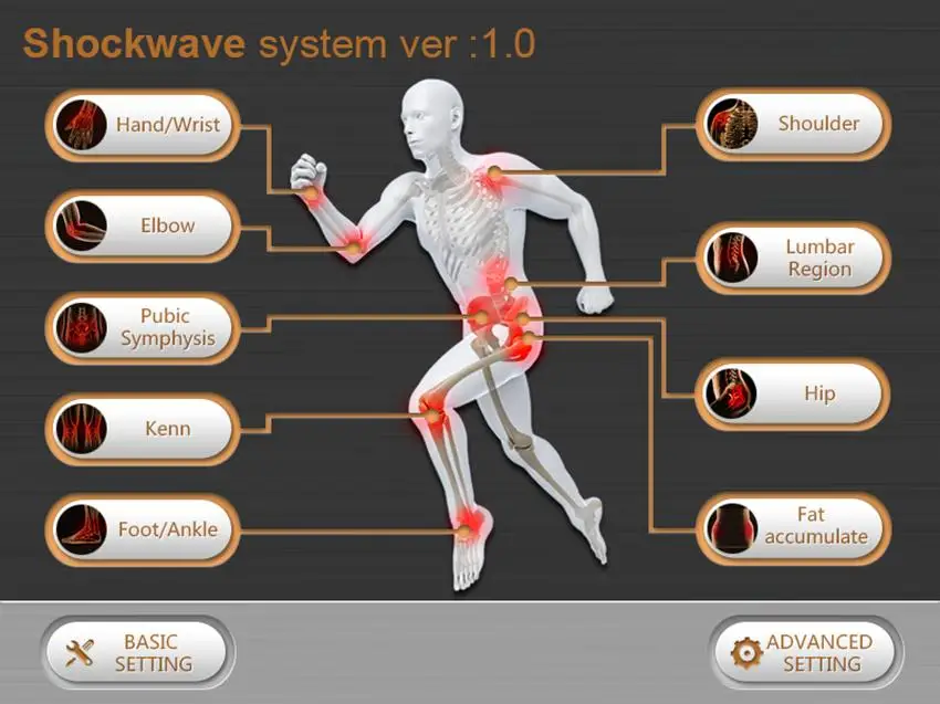  Portable Physiotherapy with 6 BAR Max pressure Extracorporeal Shock wave Machine therapy machine