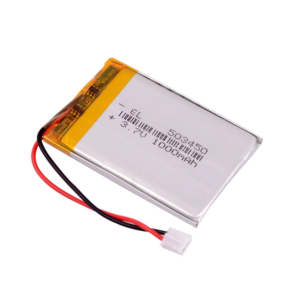 JST PH2.0 2pin3.7V 1000mAh 503450 Lithium Polymer Battery For headphones e-book pocketbook