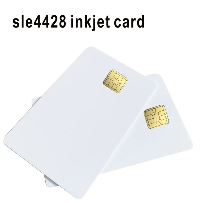 Contact White SLE4428 Big Chip Inkjet Printable Blank PVC Card Comp With SLE5528 Chip For Epson T50 Canon Inkjet Printer 10pcs rfid blank cards blank smart ic cards