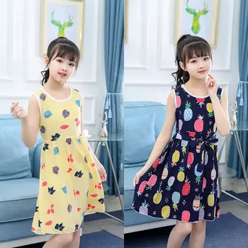 

Kids Clothes Dresses For Girls Floral Silk Breathable Children Clothing Princess Dress Elegant Girl Party Sweet Fairy Dress